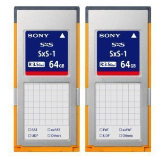 Sony 2SBS64G1C - 2er Pack SxS-1 Express Card, 64 GB (Lesegeschwindigkeit bis zu 3,5 Gb/s, Schreibges
