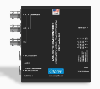 Osprey AHCA-2, Component/SVideo/Composite to HDMI Converter / Audio Embedding - Converters