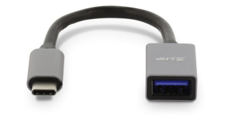 LMP USB-C (m) zu USB A (f) Adapter, 5G/3A, Aluminium, 15 cm, space grau