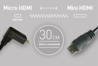 Atomos ATOMCAB006 1 X Coiled Right-Angle MICRO to Mini HDMI Cable