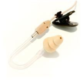 VT600 Voice Technologies Earphone beige, straight cable, with right angle 3.5mm stereo plug