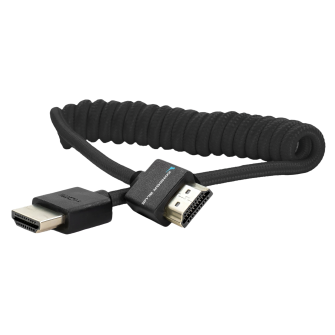 Kondor Blue Coiled Full HDMI Cable (12-24&quot;) - Black